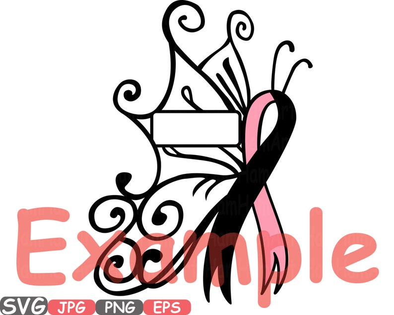 Download Breast Cancer Butterfly Circle Split SVG Cricut Silhouette ...