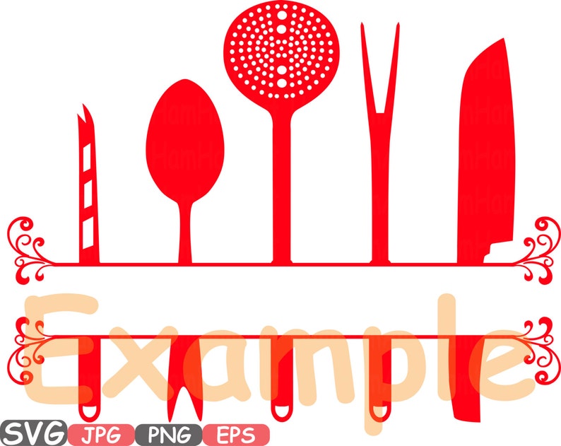 Download Split Kitchen SVG file Cutting files Kitchen Utensils | Etsy