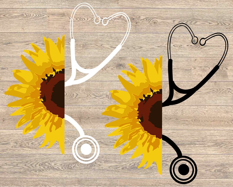 Download Stethoscope Nurse Sunflower SVG DXF EPS family svg Mom | Etsy