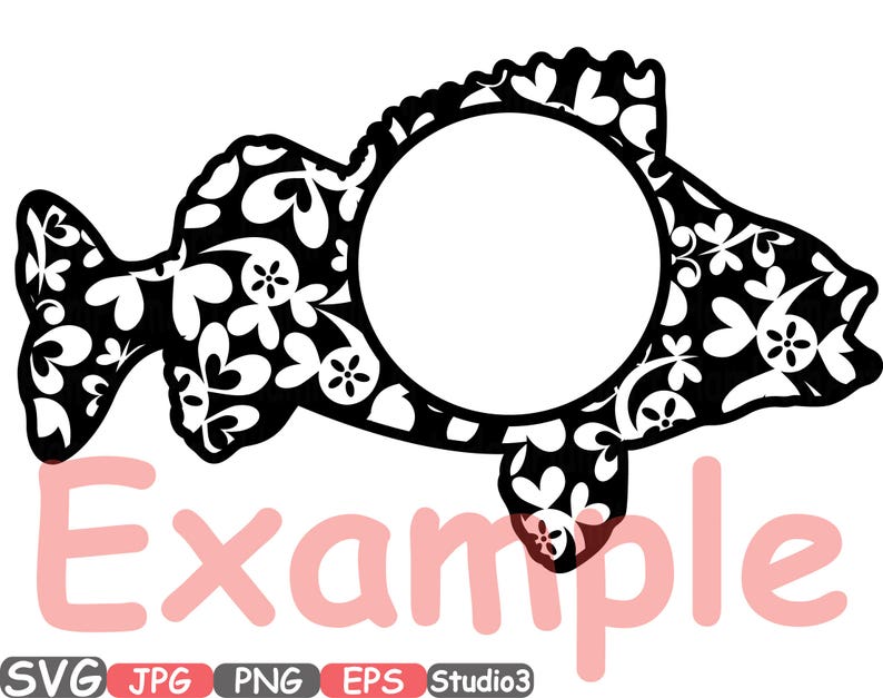 Download Split & Circle Fish Monogram SVG Silhouette Studio 3 cameo ...