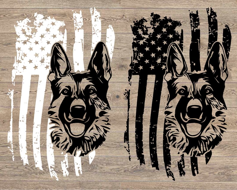 Download German shepherd USA Flag Silhouette SVG Cutting Files ...