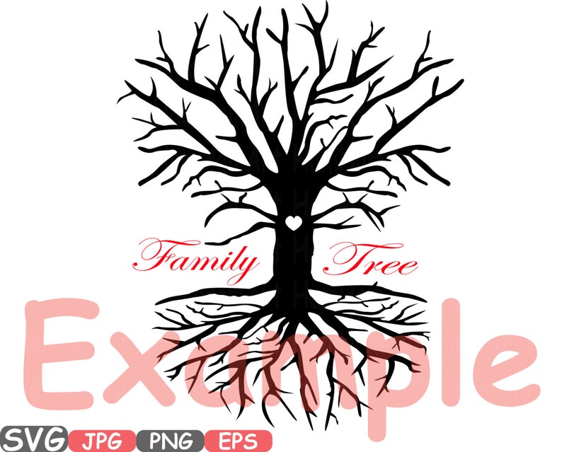 Family Tree SVG Word Art family quote clip art silhouette the roots of a family tree begin with the love of two hearts 532s family love
