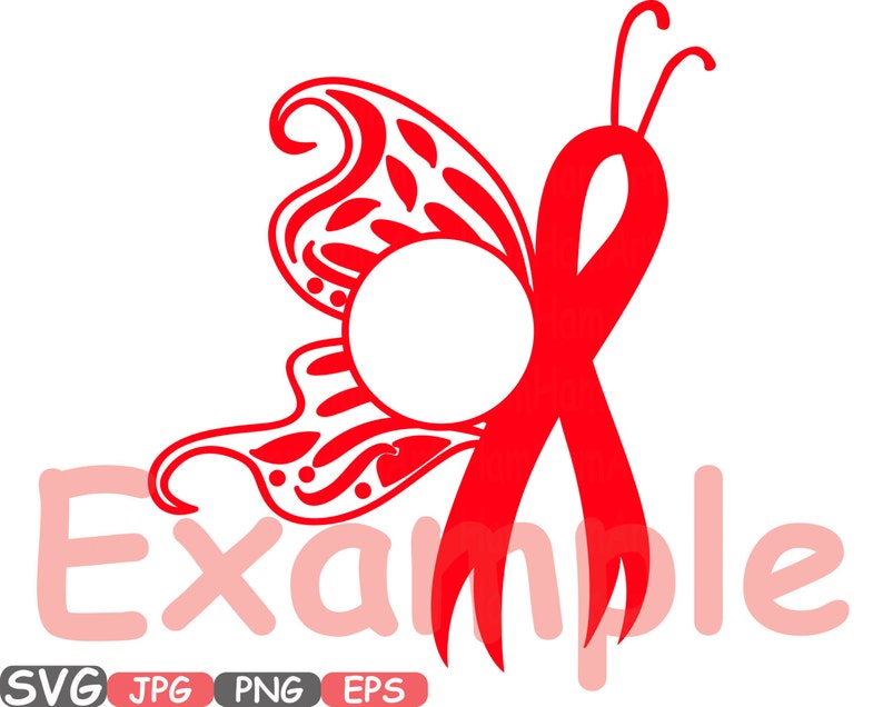 Download Breast Cancer Butterfly Circle Split SVG Cricut Silhouette ...