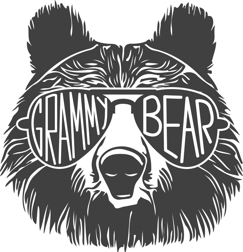 Download Bear Whit Glasses Silhouette SVG Cutting Files Clip Art cricut | Etsy