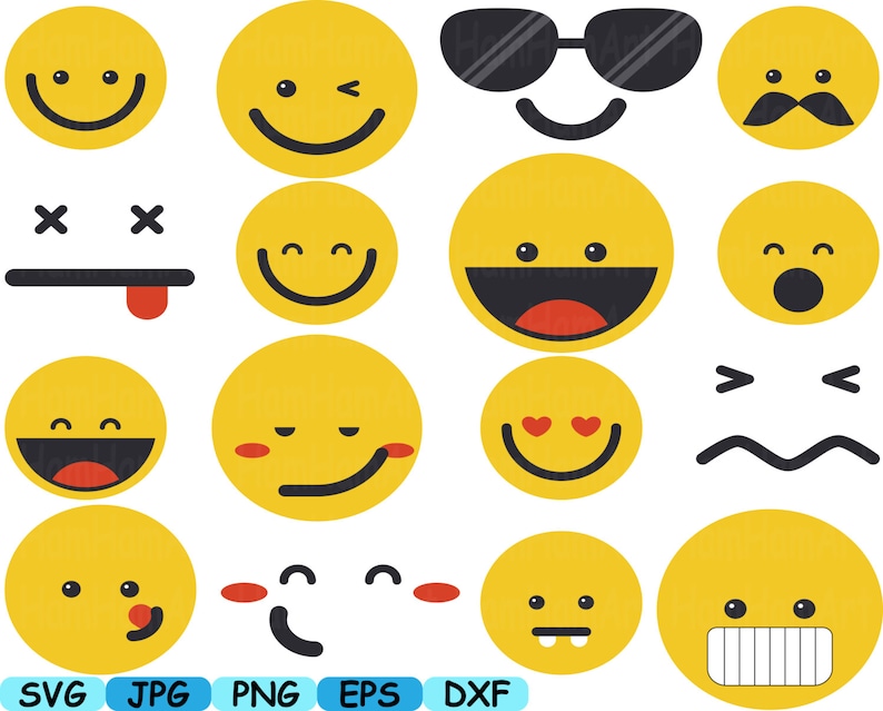 Download Smiley Faces Emoji Silhouette Cameo Cutting Files cut SVG ...
