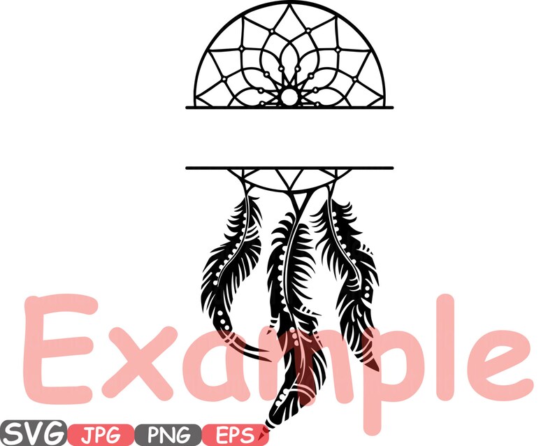 Download Dream Catcher Split Svg Monogram Silhouette Cutting Files ...