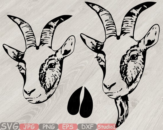 Download Goat Head Whit Horns Silhouette Svg Cutting Files Clip Art Etsy