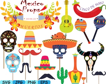 Props Fiesta Mexico V2 Bunting banners Dead Monogram Cutting Files Clipart Digital svg eps png jpg Vinyl Antique sale ClipArt Old 175S
