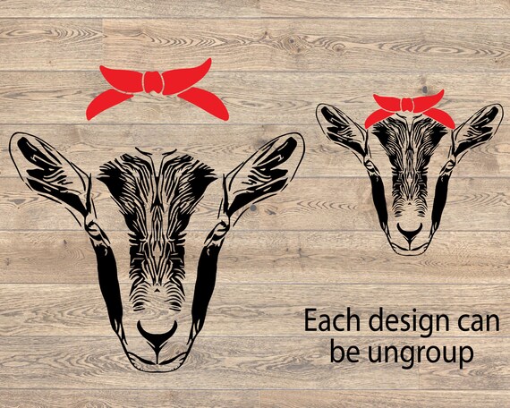 Download Goat Head Whit Bandana Silhouette Svg Cutting Files Clip Art Etsy