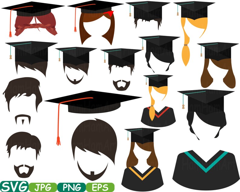 Download Graduation Photo Booth Props Silhouette Costume Cutting Files | Etsy