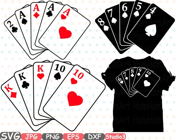 Download Poker Cards Silhouette SVG Cutting Files Digital Clip Art ...