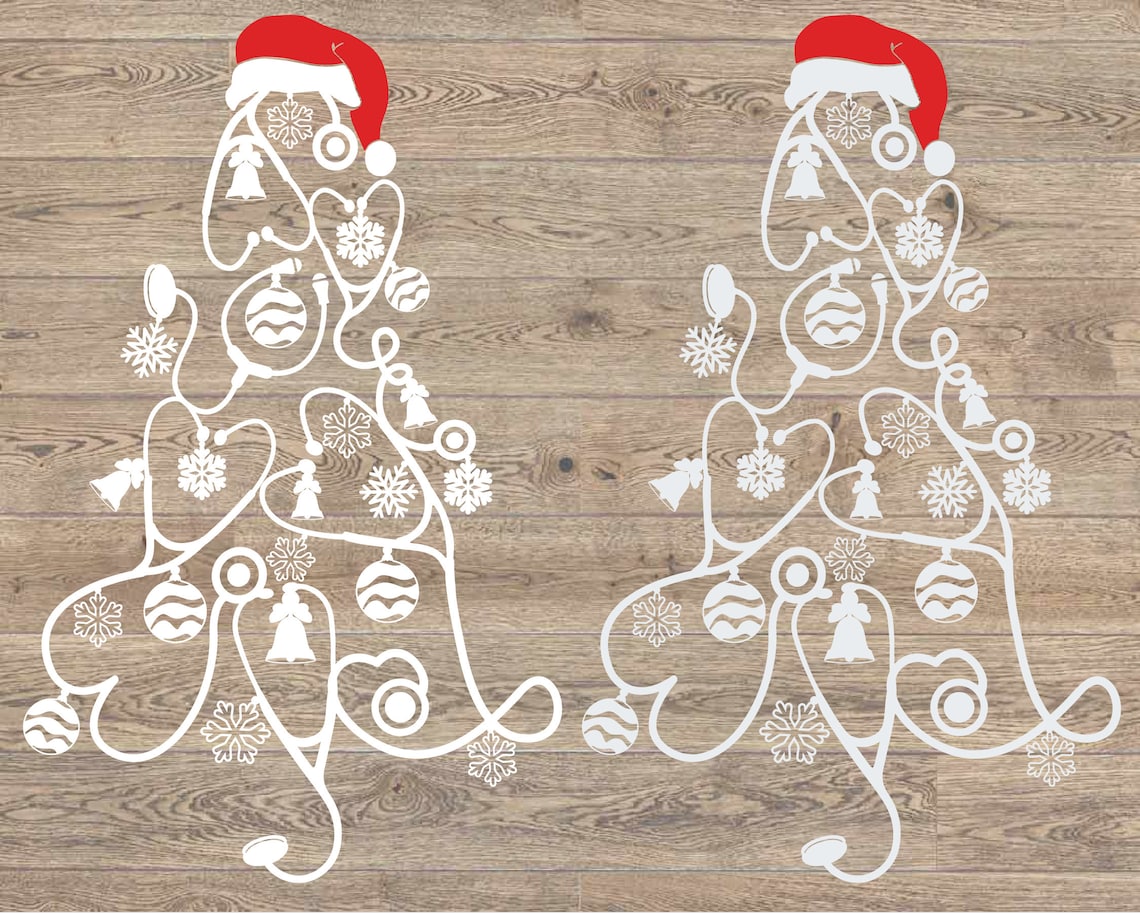 Stethoscope Christmas Tree SVG Nurse Squad Elf Nurse Family Etsy