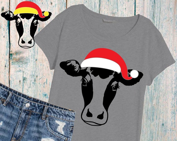 Download Christmas Cow Head Silhouette SVG Cutting Files Clip Art ...