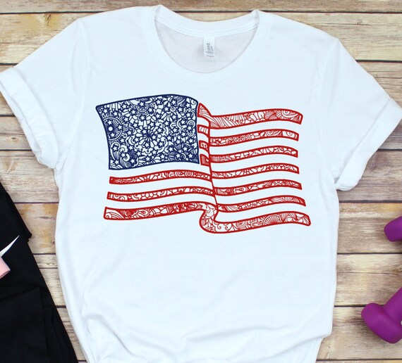 Download Zentangle American Flag Svg Usa Map Svg Merica 4th July Svg Etsy