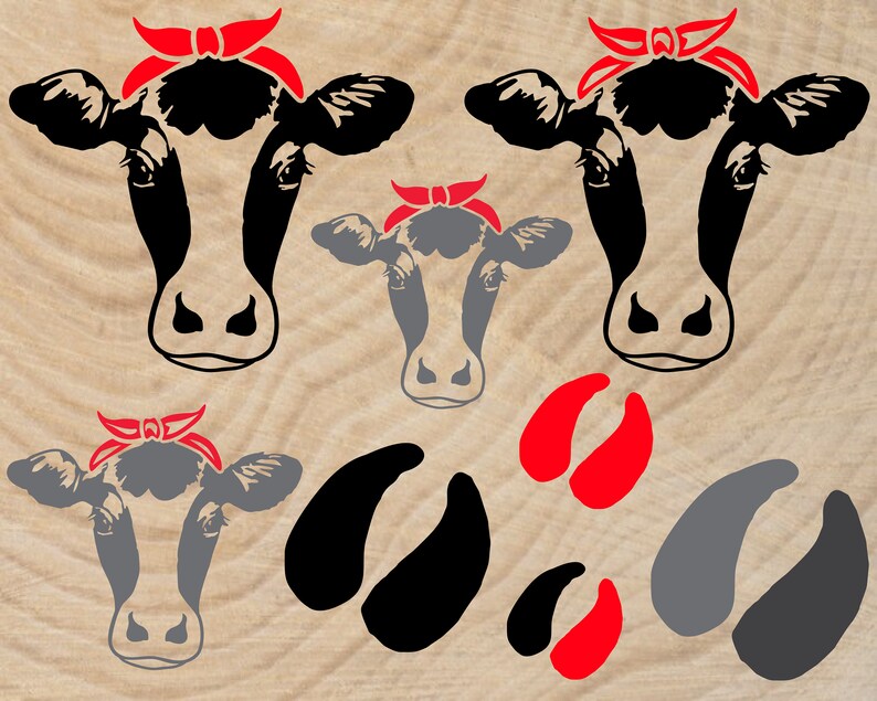 Download Cow Head whit Bandana Silhouette SVG Cutting Files Clip ...