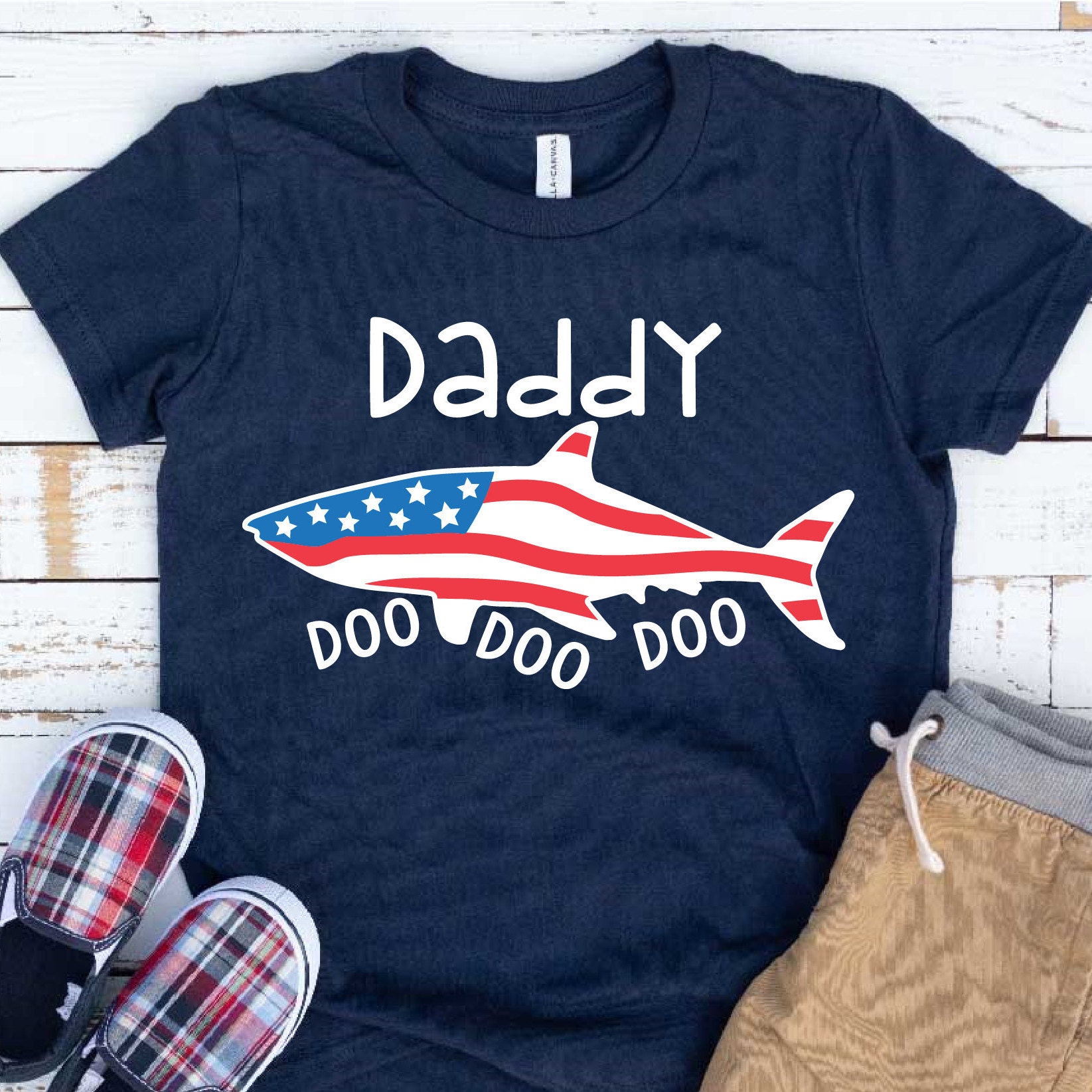 Download Daddy Shark USA SVG Cutting Files Clip Art Super Dad Shirt ...