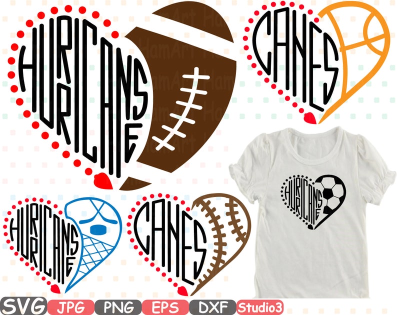 Miami HURRICANES Silhouette SVG Cutting Files Digital Clip ...