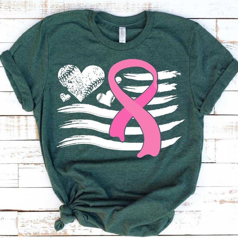 Download Pink Ribbon American Flag USA baseball Flag svg Grunge | Etsy