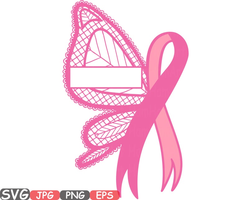 Download Breast Cancer Butterfly Circle Split SVG Cricut Silhouette ...