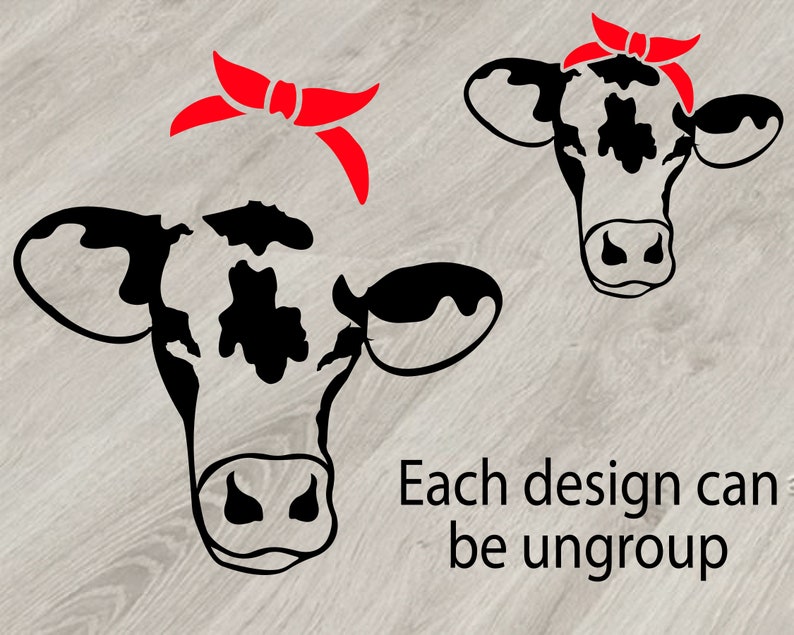Download Cow Head whit Bandana Silhouette SVG Cutting Files Clip ...
