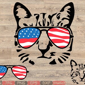 Download Bulldog USA Flag Glasses Paw Silhouette SVG Cutting Files ...