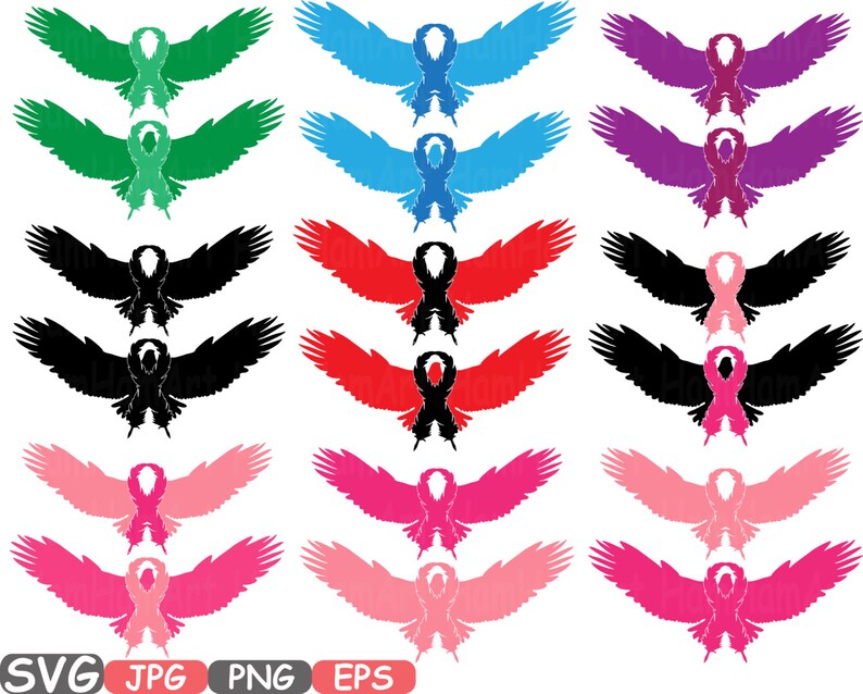 Download Eagle Breast Cancer birds Feathers SVG Cricut Silhouette ...