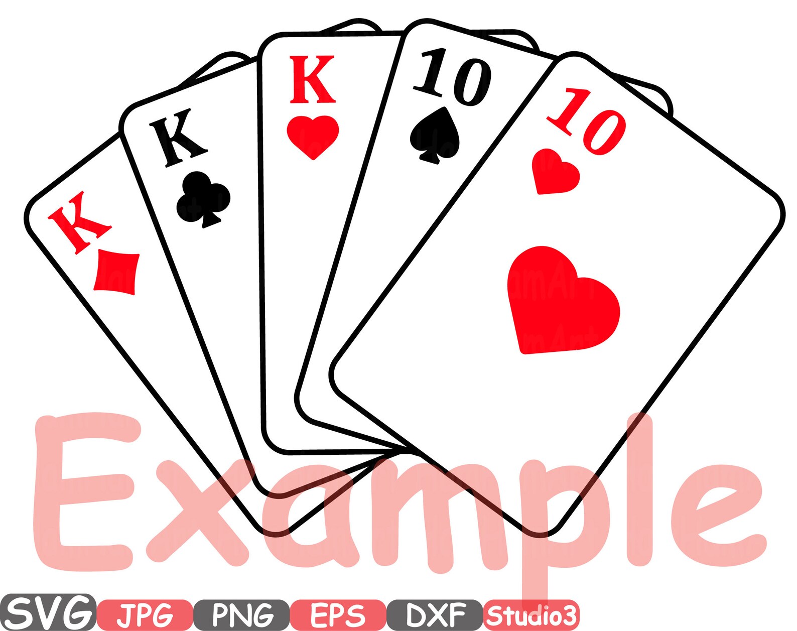 Poker Cards Silhouette SVG Cutting Files Digital Clip Art Etsy