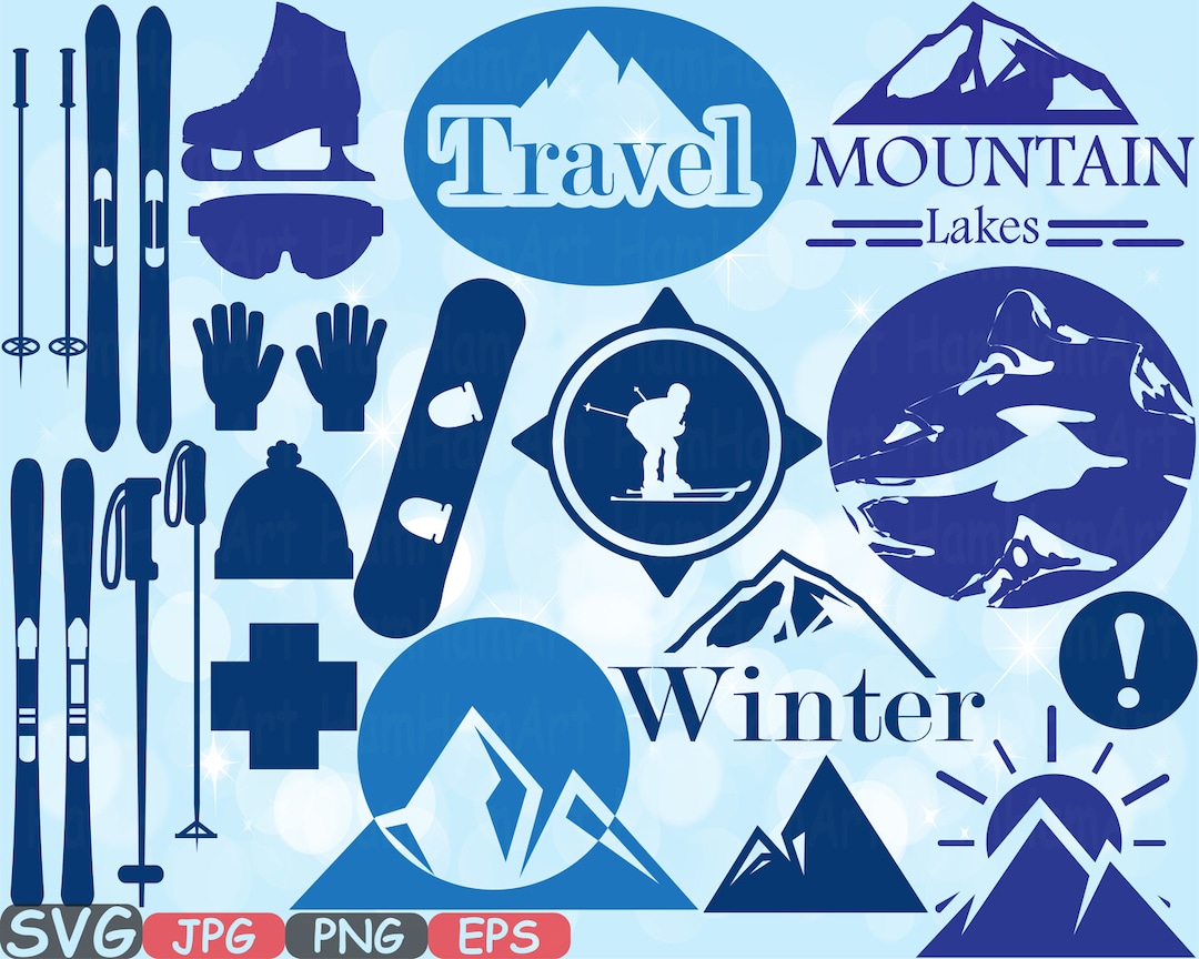 Ski and Snowboard Logo Retro SKI Sport Cutting Files SVG Clip Etsy