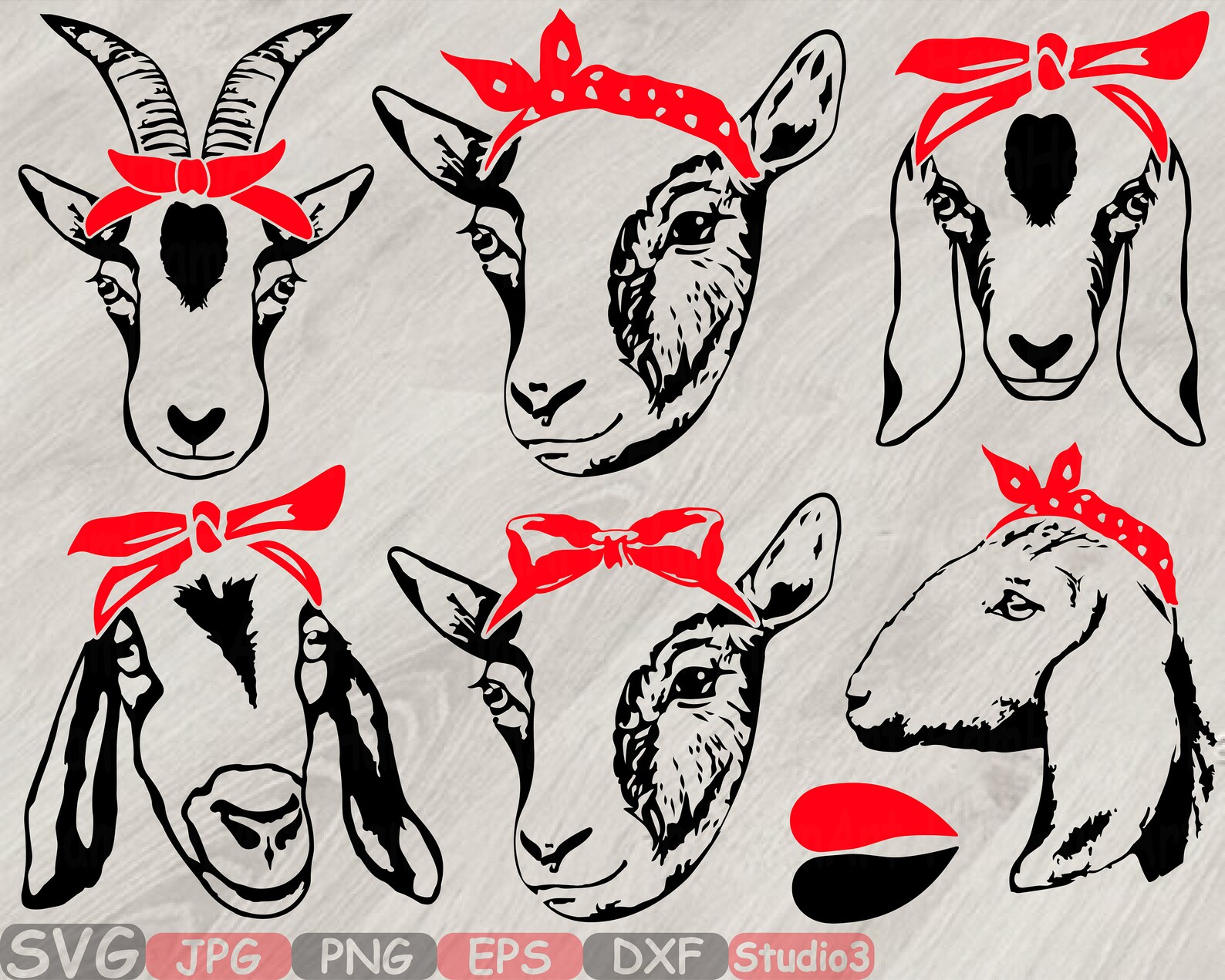 Download Goat Head whit Bandana Silhouette SVG Cutting Files Clip ...