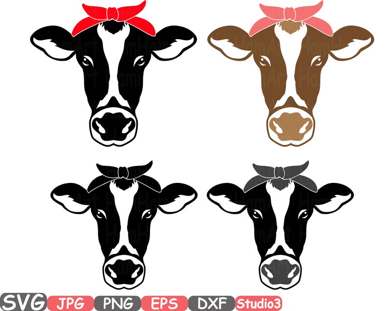 Download Cow Head Silhouette SVG Cutting Files Digital Clip Art ...