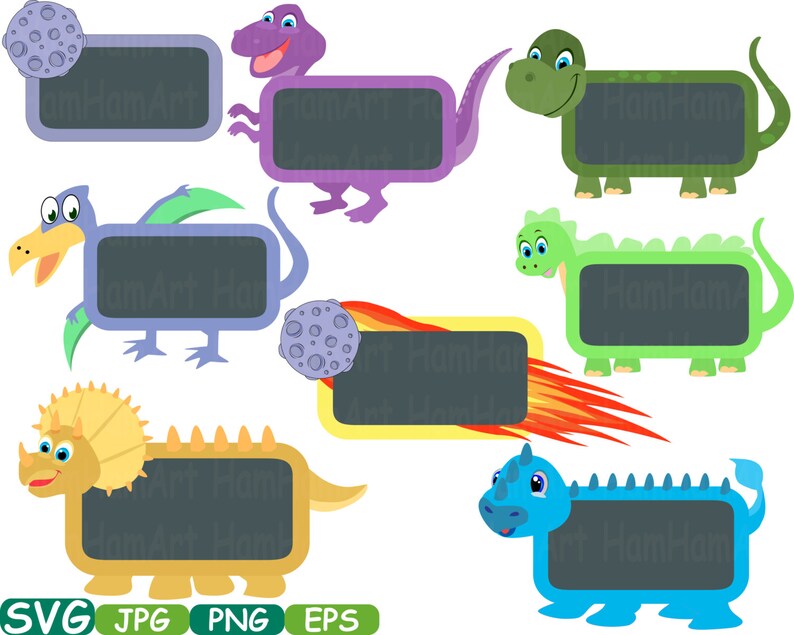 Dinosaur Chalk Board Frames SVG Dino Chalkboard Frames Digital Etsy