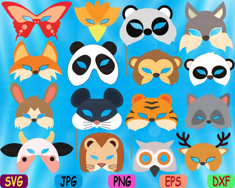 Download Props Forest and Safari Cutting Files svg Animals Face faces | Etsy
