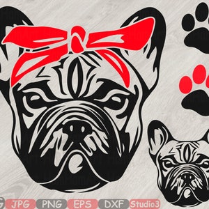 Download Bulldog USA Flag Glasses Paw Silhouette SVG Cutting Files ...