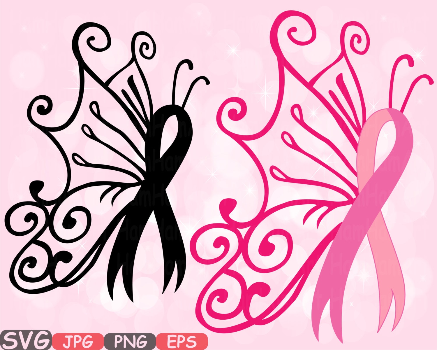 Download Awareness Ribbon Butterfly SVG Cricut Silhouette swirl ...