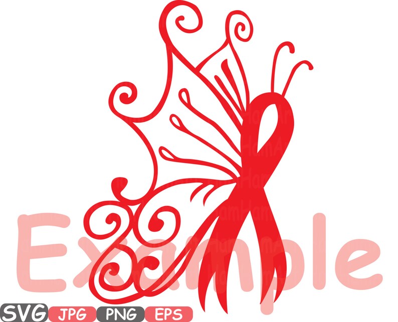 Awareness Ribbon Butterfly SVG Cricut Silhouette swirl ...