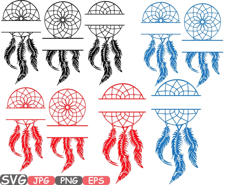 Download Dream Catcher Split Svg Monogram Silhouette Cutting Files ...