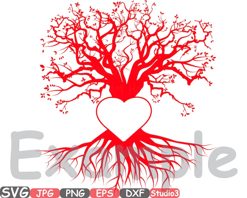 Download Family Tree Heart Frame SVG Silhouette Cutting Files Cricut | Etsy