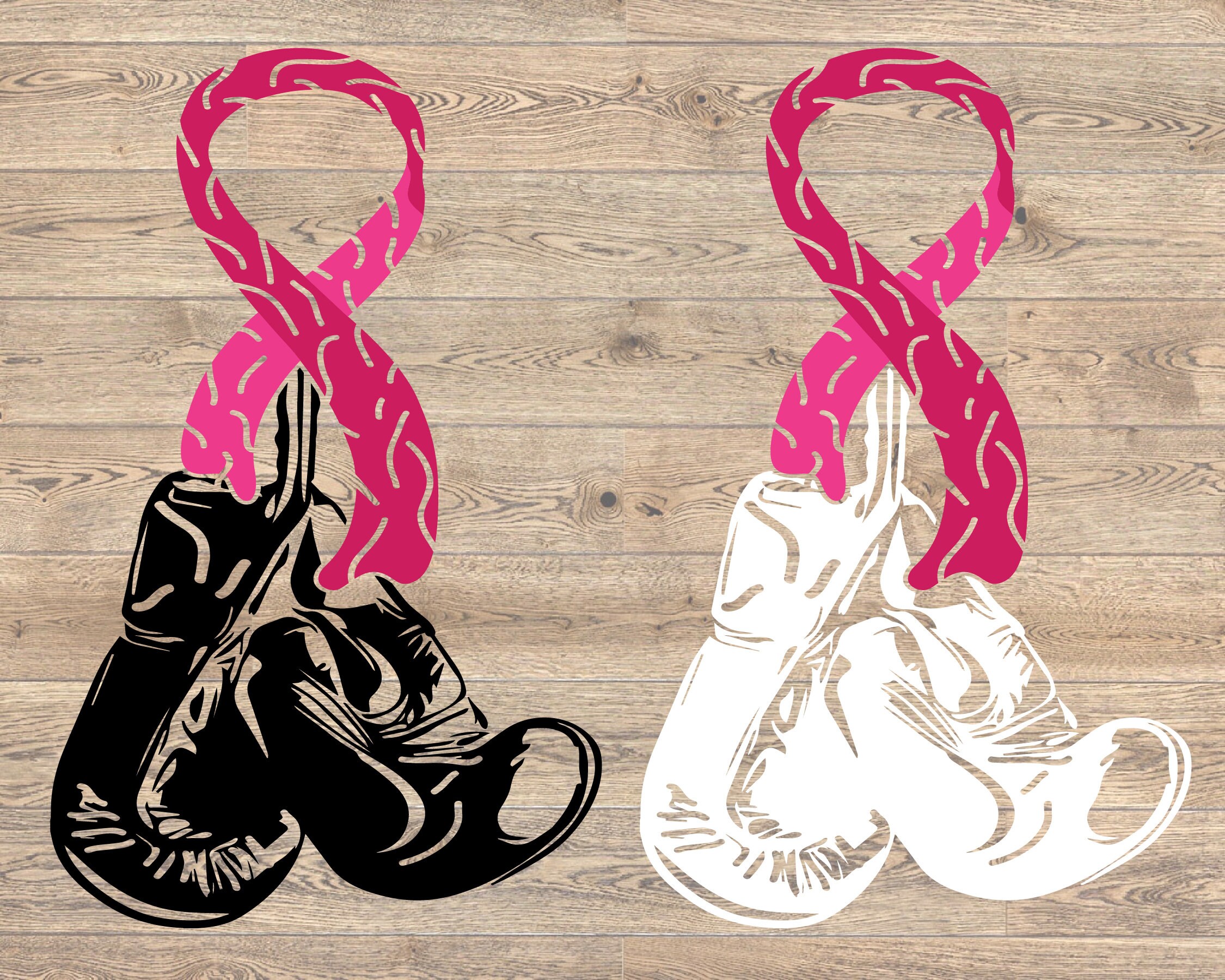 Boxing Gloves Hanging On Breast Cancer Awareness SVG Fight for Etsy