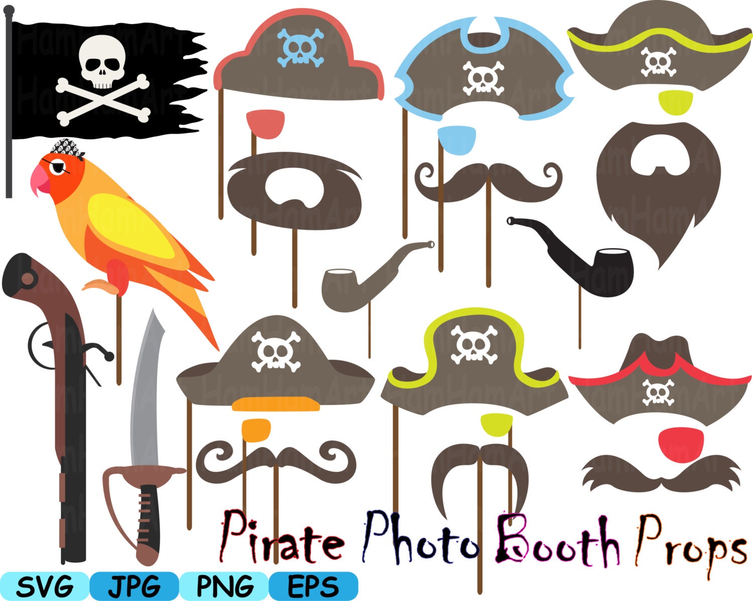 Pirate Photo Booth Props Pirate Party Props Party Eye Patches | Etsy