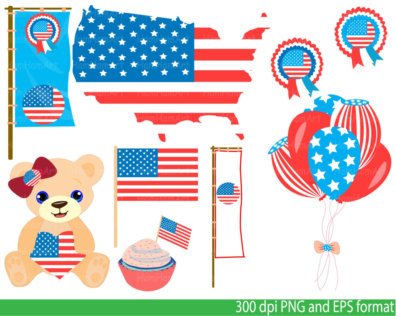 National Day Clip Art PNGEPSDigital Clip Art Graphics Etsy