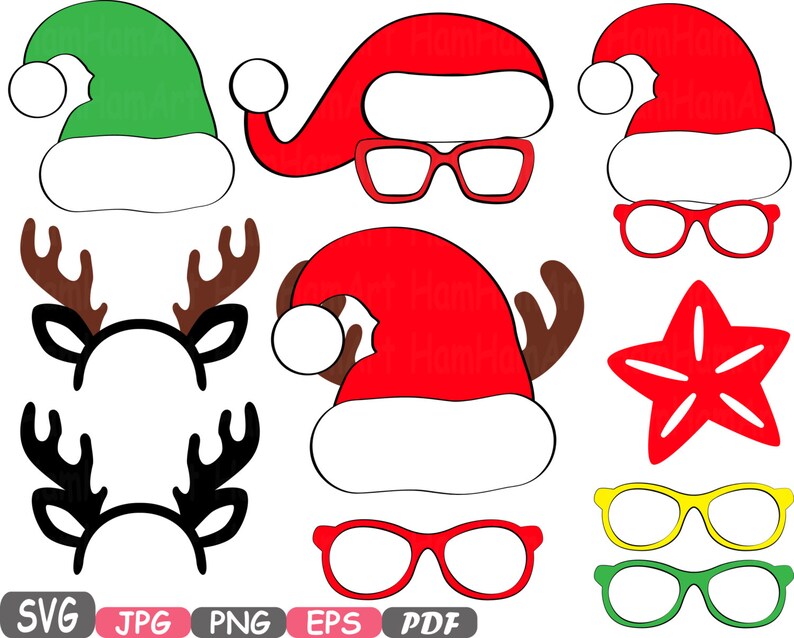 Download 10p Christmas Props Party Photo Booth Silhouette Costume Cutting Files Svg Horns Clipart Bunting Digital Santa Claus Props Reindeer Vinyl Paper Party Supplies Party Decor Beelock Vn