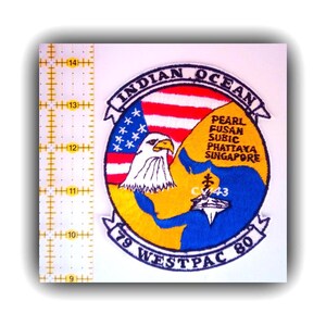 Vintage CV-43 Coral Sea 1979-1980 Indian Ocean Westpack Cruise Patch *Ace Novelty Tokyo Japan*