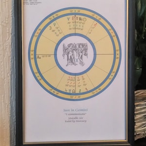 Niño Géminis - Carta Natal Astro Personal - impresa lista para enmarcar -horóscopo, cumpleaños, astrología, Navidad, bautismo, Madres Padres