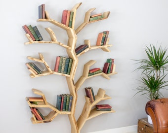 The Windswept Oak Tree Bookshelf Etsy