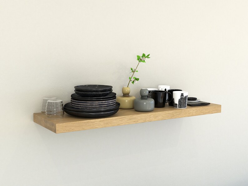 300mm Deep 80Kg Capacity Heavy Duty Solid Oak Floating Shelf Etsy