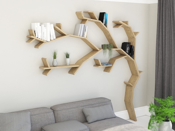 The Windswept Oak Tree Bookshelf Etsy