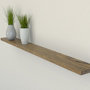 Slimline Dark Oak Floating Shelf 190mm Deep Square Edged Oak Etsy