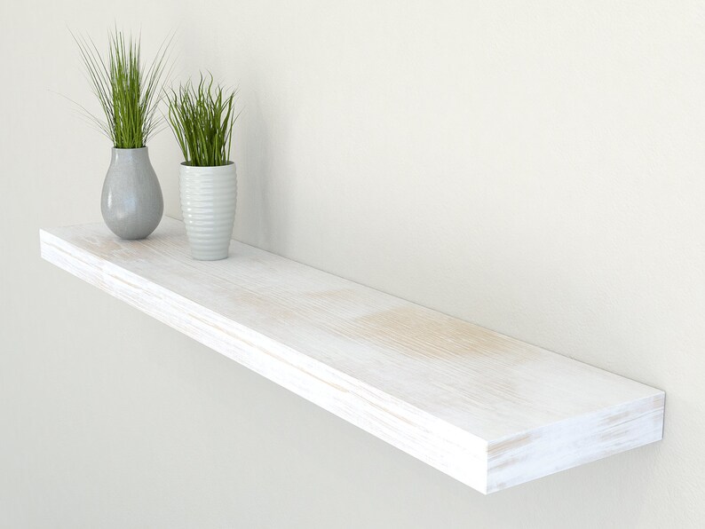 Rustic White Oak Floating Shelves 200mm Deep Including Image 0