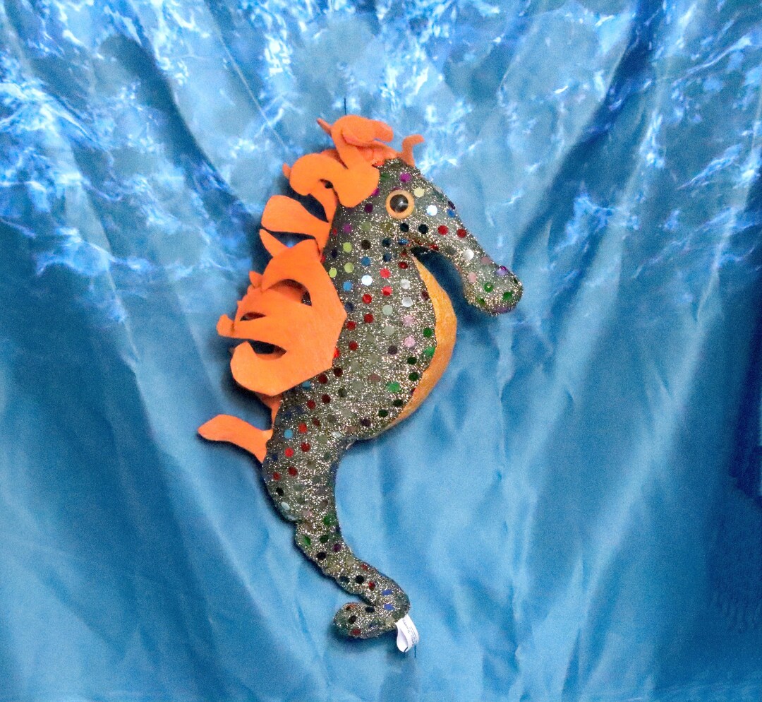 One-of-a-kind, 12-inch Rainbow Sequin Stuffed Sea Dragon - Etsy