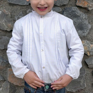 Boy shirt PDF Pattern mod Gabriel SHORT - LONG sleeves, mao collar shirt, tucked shirt 6 9 12 18 months - 2 3 4 5 6 7 yrs , Instant Download